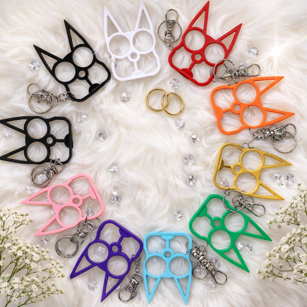 Basic Geometric Zinc Alloy Knuckles Keychain Emergency Window Breaker Self-defense Supplies